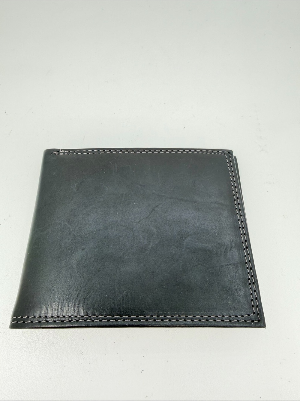 Geoffrey Beene Black Genuine Leather Bifold Wallet Removable Card Photo Case